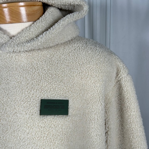 Men's XL Cream Scotch & Soda Sherpa Pullover Hoodie - Picture 2 of 16